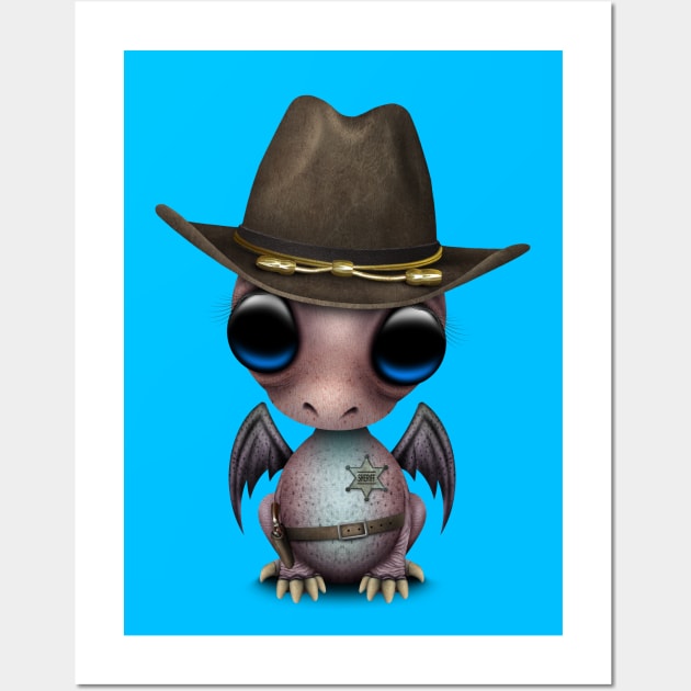 Cute Baby Dragon Sheriff Wall Art by jeffbartels